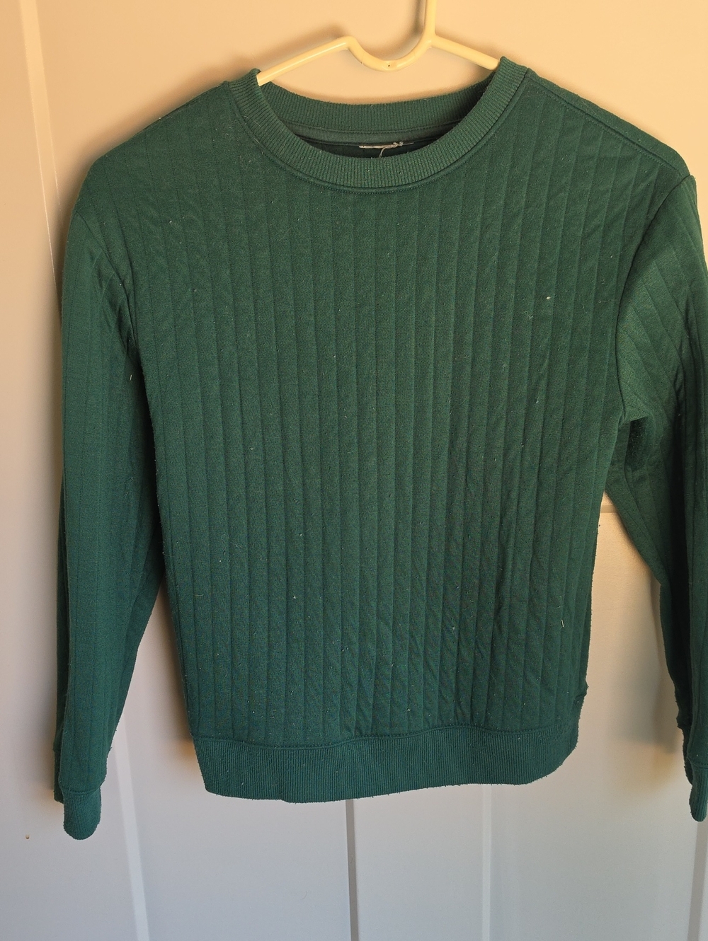 Ribbed Crewneck Sweater - Dark Green